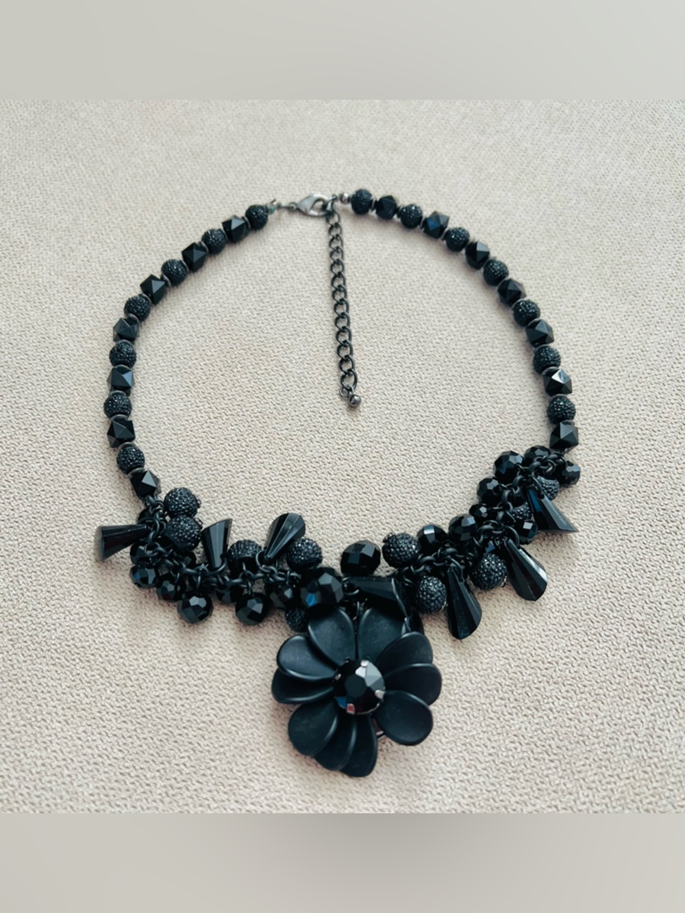 2 items for $20! Black Floral Cluster Statement Necklace - Women's Jewelry